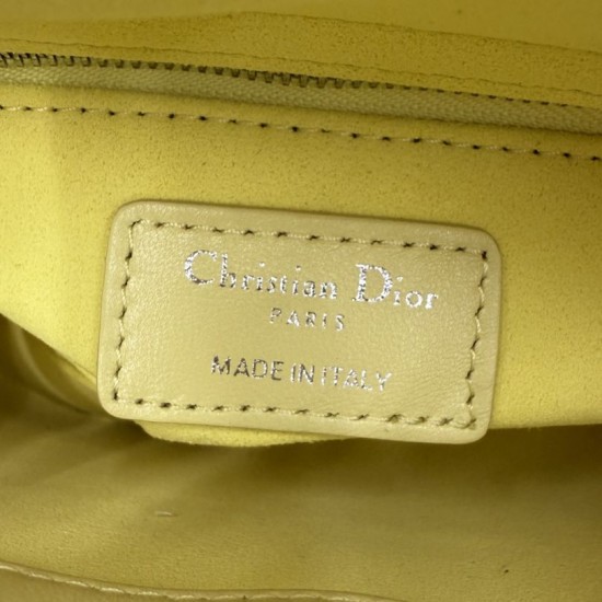 Perfetto Replica Borsa Dior Lady Dior Mini Cannage Gialla Imitazione Outlet