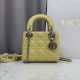 Perfetto Replica Borsa Dior Lady Dior Mini Cannage Gialla Imitazione Outlet