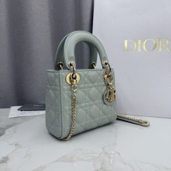 Perfetto Replica Borsa Dior Lady Dior Mini Cannage Verde Imitazione Outlet