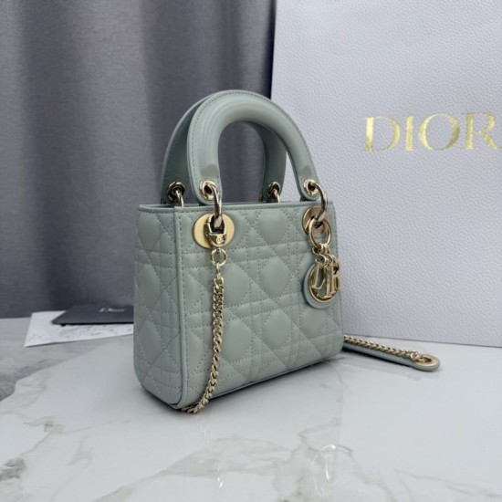 Perfetto Replica Borsa Dior Lady Dior Mini Cannage Verde Imitazione Outlet