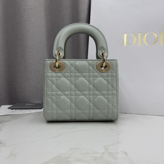 Perfetto Replica Borsa Dior Lady Dior Mini Cannage Verde Imitazione Outlet
