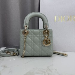 Perfetto Replica Borsa Dior Lady Dior Mini Cannage Verde Imitazione Outlet