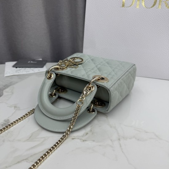 Perfetto Replica Borsa Dior Lady Dior Mini Cannage Verde Imitazione Outlet
