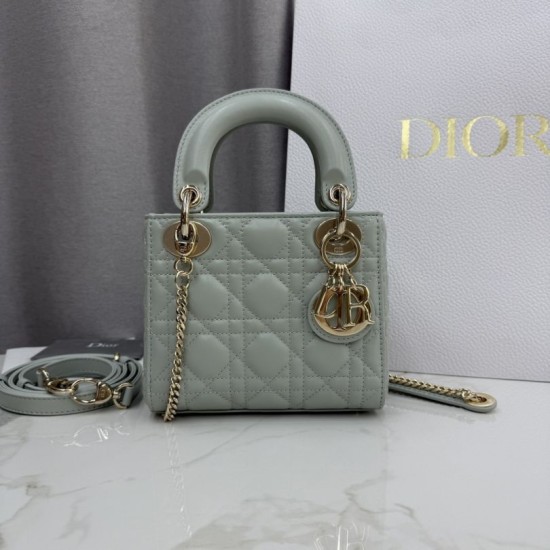 Perfetto Replica Borsa Dior Lady Dior Mini Cannage Verde Imitazione Outlet
