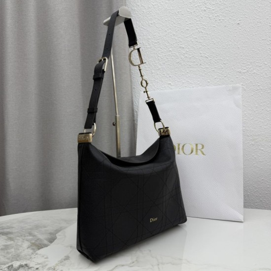 Perfetto Replica Borse a tracolla Media Diorly Nera Imitazione Outlet