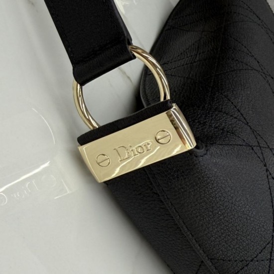 Perfetto Replica Borse a tracolla Media Diorly Nera Imitazione Outlet