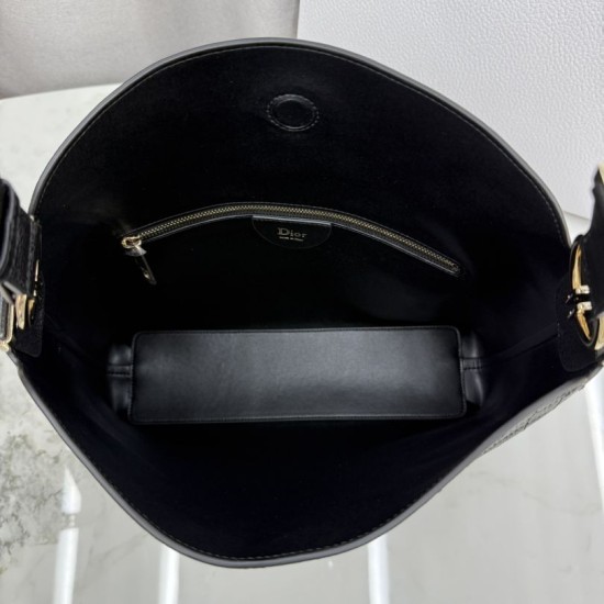 Perfetto Replica Borse a tracolla Media Diorly Nera Imitazione Outlet