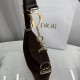 Perfetto Replica Borsa a tracolla Media Dior Diorly pelle scamosciata cioccolato Imitazione Outlet
