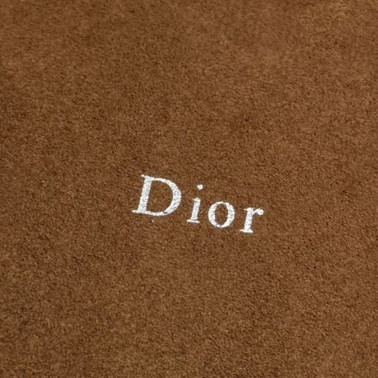 Perfetto Replica Borsa a tracolla Media Dior Diorly pelle scamosciata Marrone Imitazione Outlet