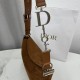 Perfetto Replica Borsa a tracolla Media Dior Diorly pelle scamosciata Marrone Imitazione Outlet