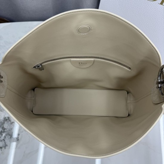 Perfetto Replica Borsa a tracolla Media Dior Diorly pelle scamosciata Albicocca Imitazione Outlet