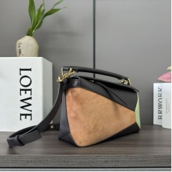 Perfetto Replica Borsa Piccola Loewe Puzzle Edge in pelle/camoscio multicolore Imitazione Outlet