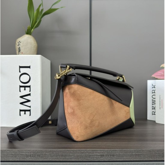 Perfetto Replica Borsa Piccola Loewe Puzzle Edge in pelle/camoscio multicolore Imitazione Outlet