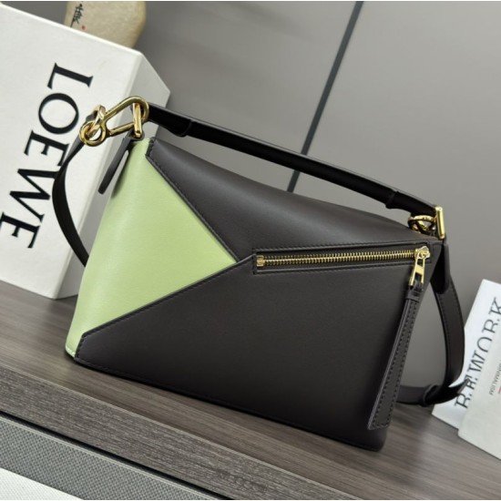 Perfetto Replica Borsa Piccola Loewe Puzzle Edge in pelle/camoscio multicolore Imitazione Outlet