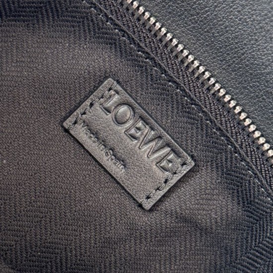 Perfetto Replica Borsa Piccola Loewe Panta Puzzle nera Imitazione Outlet