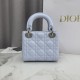 Perfetto Replica Borsa Dior Lady Dior Mini Cannage Blu Imitazione Outlet