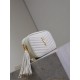 Perfetto Replica Borsa a tracolla Trapuntato Lou Mini YSL Saint Laurent Bianco Imitazione Outlet