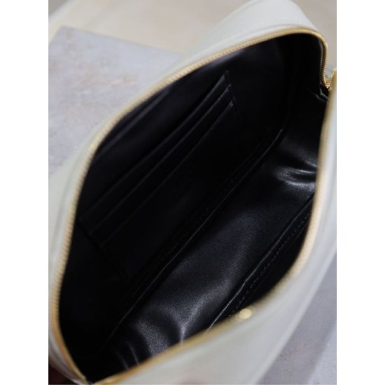 Perfetto Replica Borsa a tracolla Trapuntato Lou Mini YSL Saint Laurent Bianco Imitazione Outlet