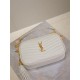 Perfetto Replica Borsa a tracolla Trapuntato Lou Mini YSL Saint Laurent Bianco Imitazione Outlet