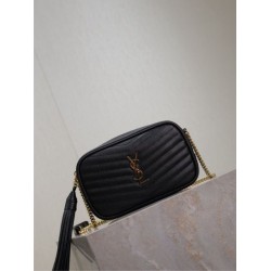 Perfetto Replica Borsa a tracolla Trapuntato Lou Mini YSL Saint Laurent Nero Imitazione Outlet