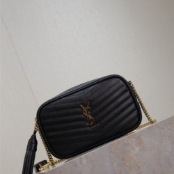 Perfetto Replica Borsa a tracolla Trapuntato Lou Mini YSL Saint Laurent Nero Imitazione Outlet