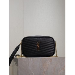 Perfetto Replica Borsa a tracolla Trapuntato Lou Mini YSL Saint Laurent Nero Imitazione Outlet