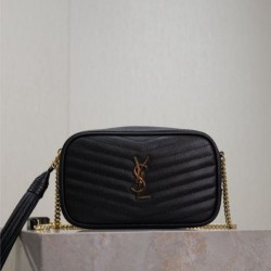 Perfetto Replica Borsa a tracolla Trapuntato Lou Mini YSL Saint Laurent Nero Imitazione Outlet