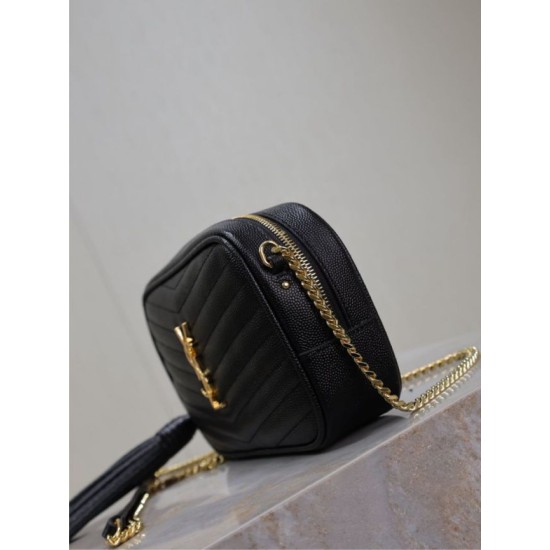 Perfetto Replica Borsa a tracolla Trapuntato Lou Mini YSL Saint Laurent Nero Imitazione Outlet
