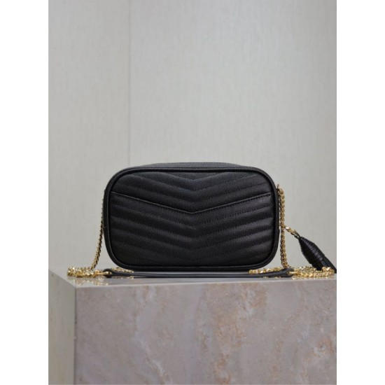 Perfetto Replica Borsa a tracolla Trapuntato Lou Mini YSL Saint Laurent Nero Imitazione Outlet
