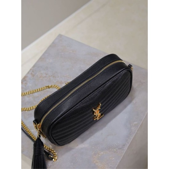 Perfetto Replica Borsa a tracolla Trapuntato Lou Mini YSL Saint Laurent Nero Imitazione Outlet