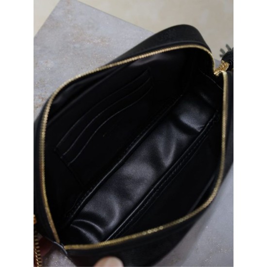 Perfetto Replica Borsa a tracolla Trapuntato Lou Mini YSL Saint Laurent Nero Imitazione Outlet