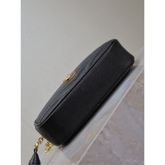 Perfetto Replica Borsa a tracolla Trapuntato Lou Mini YSL Saint Laurent Nero Imitazione Outlet