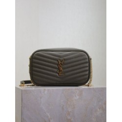 Perfetto Replica Borsa a tracolla Trapuntato Lou Mini YSL Saint Laurent Verde Imitazione Outlet