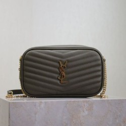 Perfetto Replica Borsa a tracolla Trapuntato Lou Mini YSL Saint Laurent Verde Imitazione Outlet