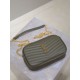 Perfetto Replica Borsa a tracolla Trapuntato Lou Mini YSL Saint Laurent Verde Imitazione Outlet