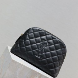 Perfetto Replica Pochette grande YSL Saint Laurent Cassandre trapuntata e ricamata Nera Imitazione Outlet