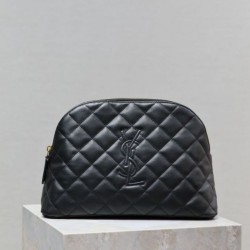 Perfetto Replica Pochette grande YSL Saint Laurent Cassandre trapuntata e ricamata Nera Imitazione Outlet