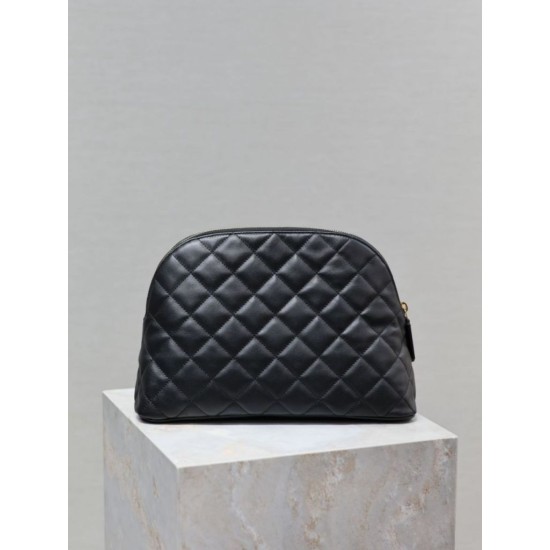 Perfetto Replica Pochette grande YSL Saint Laurent Cassandre trapuntata e ricamata Nera Imitazione Outlet