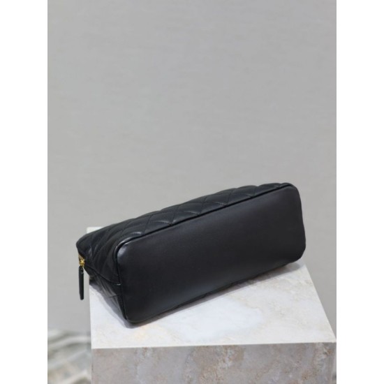 Perfetto Replica Pochette grande YSL Saint Laurent Cassandre trapuntata e ricamata Nera Imitazione Outlet