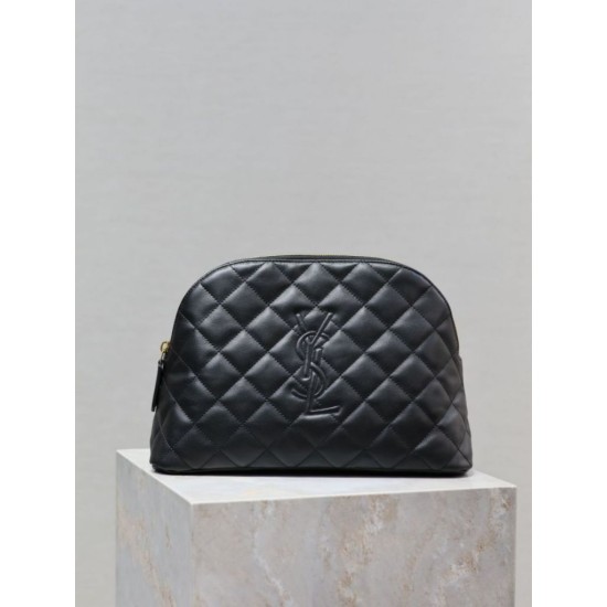 Perfetto Replica Pochette grande YSL Saint Laurent Cassandre trapuntata e ricamata Nera Imitazione Outlet