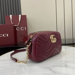 Perfetto Replica Borsa a tracolla Piccola Gucci 855273 GG Marmont Rossa Imitazione Outlet