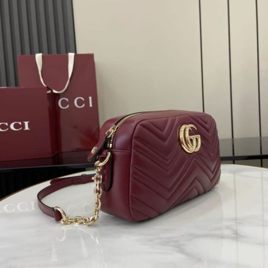 Perfetto Replica Borsa a tracolla Piccola Gucci 855273 GG Marmont Rossa Imitazione Outlet