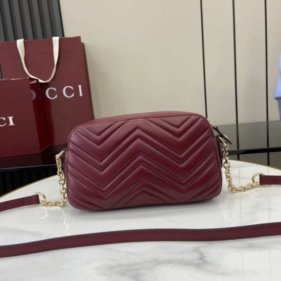 Perfetto Replica Borsa a tracolla Piccola Gucci 855273 GG Marmont Rossa Imitazione Outlet