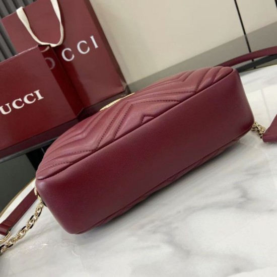 Perfetto Replica Borsa a tracolla Piccola Gucci 855273 GG Marmont Rossa Imitazione Outlet
