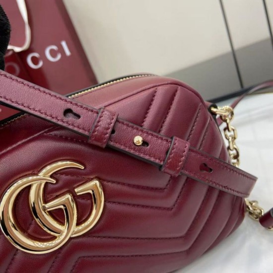 Perfetto Replica Borsa a tracolla Piccola Gucci 855273 GG Marmont Rossa Imitazione Outlet