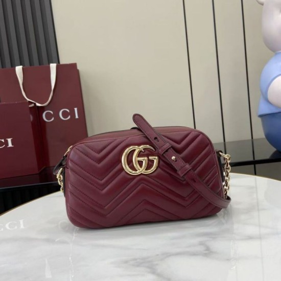 Perfetto Replica Borsa a tracolla Piccola Gucci 855273 GG Marmont Rossa Imitazione Outlet