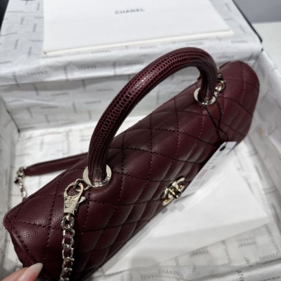 Borse Chanel 26P piccola con manico Coco AS6091 Borgogna False Fatte Bene Online Perfetto Replica Borse Chanel 26P piccola con manico Coco AS6091 Borgogna Imitazione Outlet