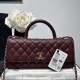 Borse Chanel 26P piccola con manico Coco AS6091 Borgogna False Fatte Bene Online Perfetto Replica Borse Chanel 26P piccola con manico Coco AS6091 Borgogna Imitazione Outlet