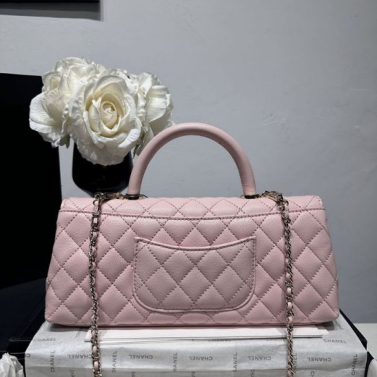 Perfetto Replica Borse Chanel 26P piccola con manico Coco AS6091 Rosa Imitazione Outlet