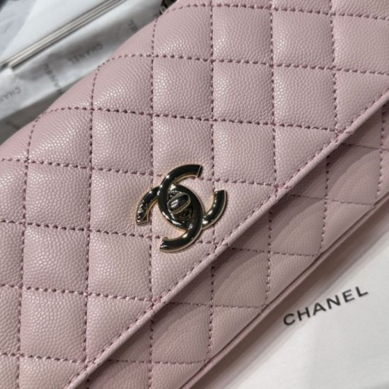 Perfetto Replica Borse Chanel 26P piccola con manico Coco AS6091 Rosa Imitazione Outlet